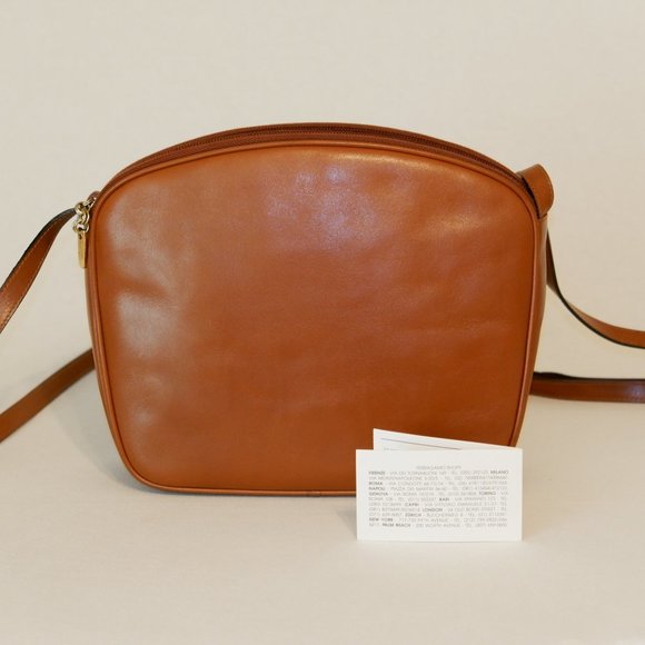 Salvatore Ferragamo Vintage Brown Leather Crossbody Bag with card - Picture 2 of 7